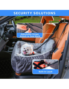 Asiento de Coche para Perros Oiilores Gris 58x55 cm Lavable 2