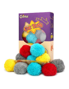 Pelotas Pom Pom para Gatos Chiwava 24PCS Suaves y Ligeras