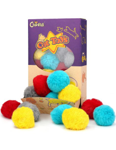 Pelotas Pom Pom para Gatos Chiwava 24PCS Suaves y Ligeras 2