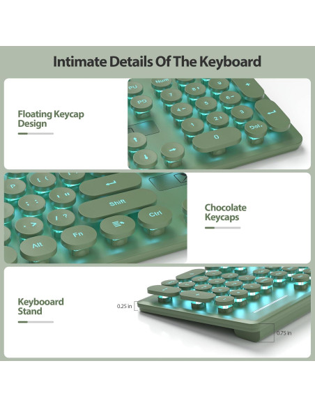 Teclado Retro de Máquina de Escribir FS SHOP 104 Teclas USB