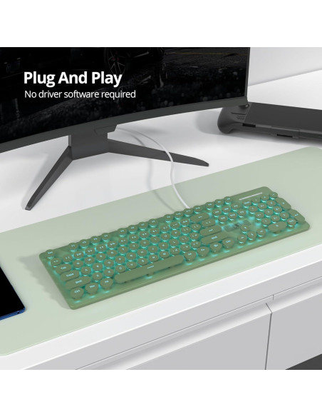 Teclado Retro de Máquina de Escribir FS SHOP 104 Teclas USB