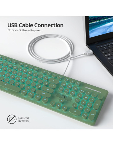 Teclado Retro de Máquina de Escribir FS SHOP 104 Teclas USB