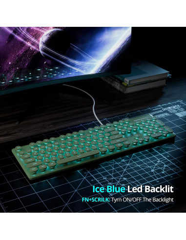 Teclado Retro de Máquina de Escribir FS SHOP 104 Teclas USB