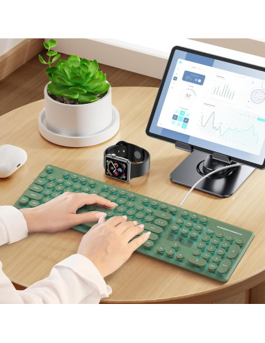 Teclado Retro de Máquina de Escribir FS SHOP 104 Teclas USB