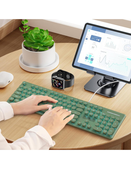 Teclado Retro de Máquina de Escribir FS SHOP 104 Teclas USB