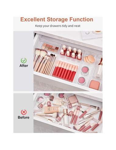 Organizador de Cajón SMARTAKE 7 Piezas Antideslizante