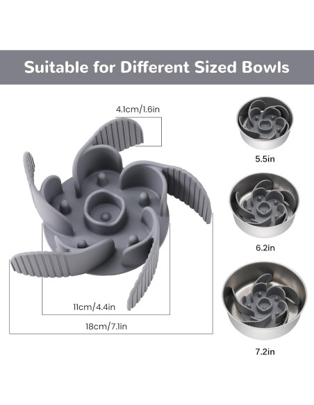 Inserto para Comederos Lentos MateeyLife - Silicona Gris 18cm