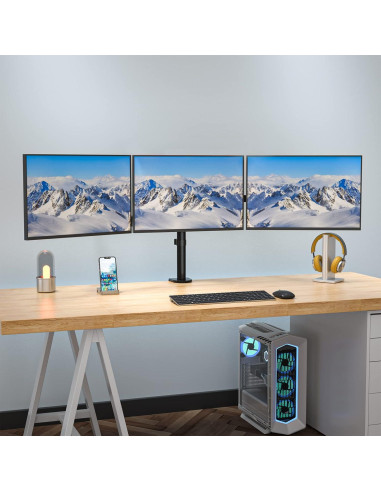 Soporte Triple para Monitor WALI M003S 13-27" Negro