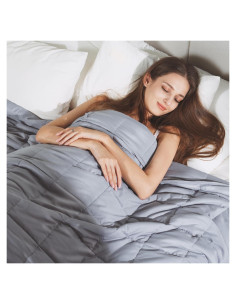 Manta con peso Lessymo 6.8 kg 122x183 cm gris microfibra