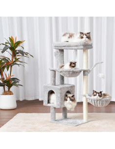 Árbol para Gatos Heybly 100 cm con Poste Rascador y Cestas 2