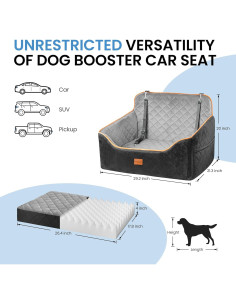 Asiento de Coche para Perros Medianos Sangoodier - Acolchado Impermeable 2