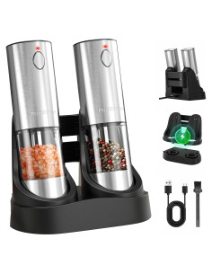 Juego de Molinillos Eléctricos de Sal y Pimienta NIHEWON 190ml