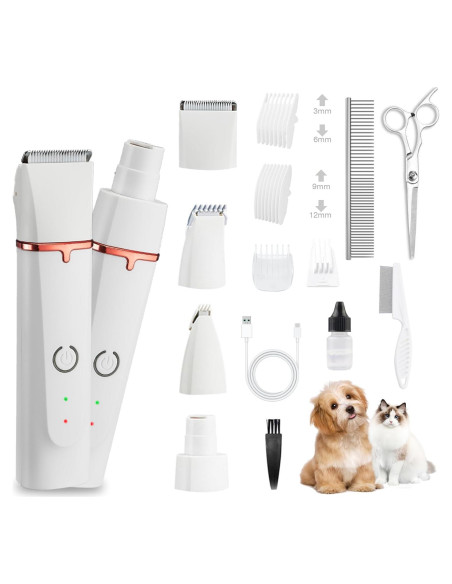 Kit Cortapelos para Perros Petium 4 en 1 Inalámbrico Recargable