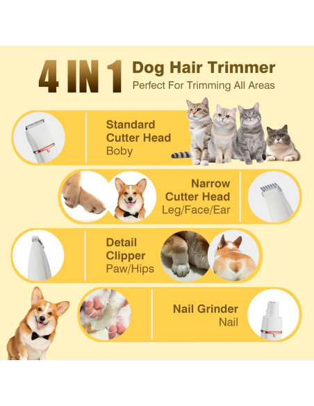 Kit Cortapelos para Perros Petium 4 en 1 Inalámbrico Recargable