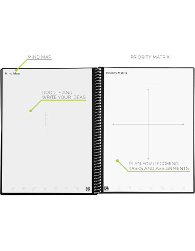 Planificador Académico Reutilizable Rocketbook Verde 21.6x27.9 cm