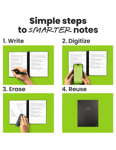 Cuaderno Espiral Reutilizable Rocketbook Core Carta Negro 21.6x27.9cm