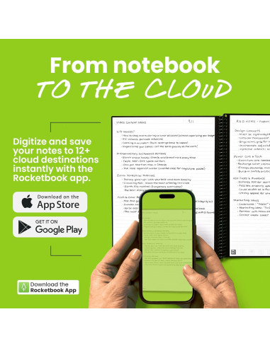 Cuaderno Espiral Reutilizable Rocketbook Core Carta Negro 21.6x27.9cm