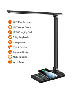 Lámpara de Escritorio LED AFROG EK009A 15W Carga Inalámbrica 2