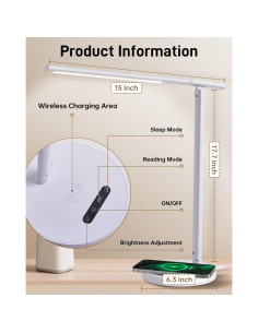 Lámpara de Escritorio LED PAK con Cargador Inalámbrico 38x16cm 2
