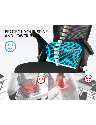 Silla de Oficina Ergonómica TRALT con Soporte Lumbar Negro