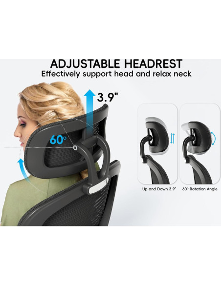 Silla de Oficina Ergonómica TRALT con Soporte Lumbar Negro