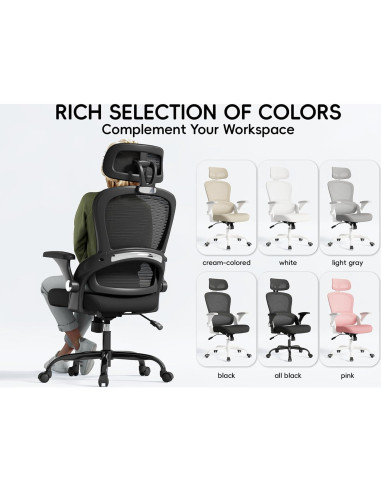 Silla de Oficina Ergonómica TRALT con Soporte Lumbar Negro