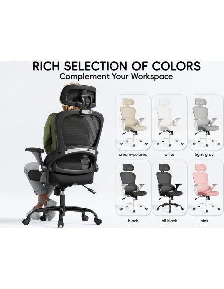 Silla de Oficina Ergonómica TRALT con Soporte Lumbar Negro