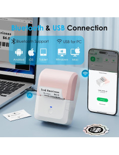 Impresora de Etiquetas Térmicas KNAON Portátil Bluetooth 230 Etiquetas 2