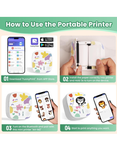 Impresora de Etiquetas Portátil XenGro AH-M2 Bluetooth - Blanca