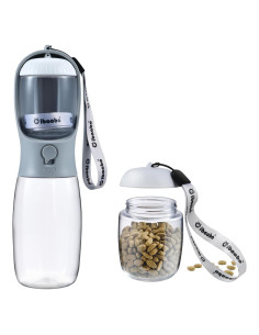 Botella de Agua para Perros Cibaabo 550ml con Comedero