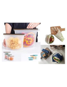 Set de Almacenamiento Ecológico 7 Piezas Silicona y Cera de Abeja