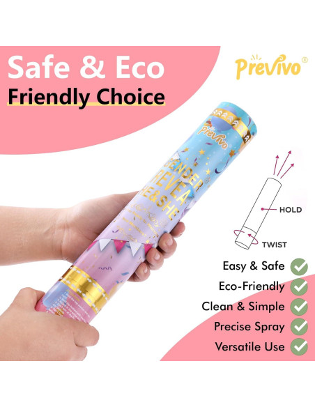 Cañón de Confeti Revelación de Género - 4 Poppers Rosa