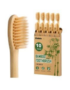 Cepillos de Dientes de Bambú Daletu 10 Unidades Suaves Ecológicos