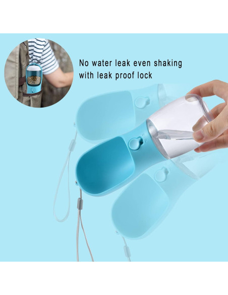 Botella de Agua para Perros Cibaabo 550ml con Comedero