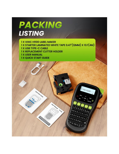 Máquina de Etiquetas Vixic H1100 Portátil con Pantalla LCD