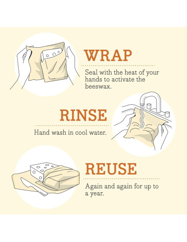 Envolturas de Cera de Abeja 3PK Grande - Ecológicas y Reutilizables