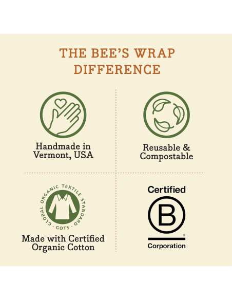 Envolturas de Cera de Abeja 3PK Grande - Ecológicas y Reutilizables