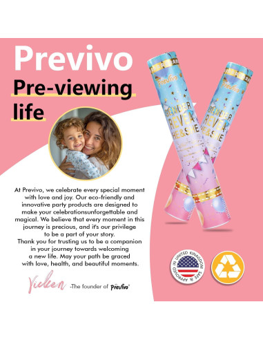 Cañón de Confeti Revelación de Género - 4 Poppers Rosa