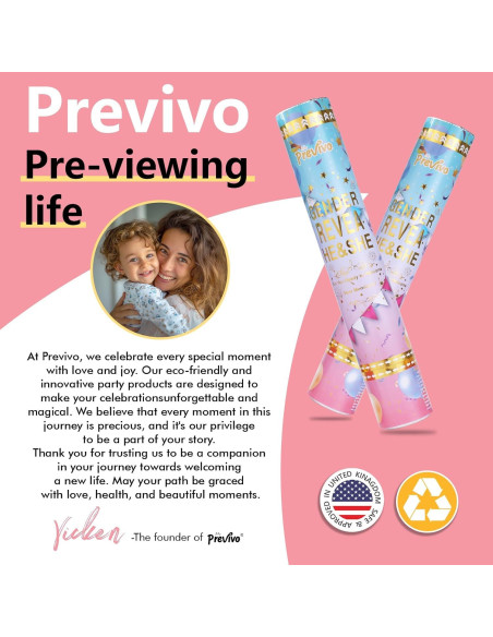 Cañón de Confeti Revelación de Género - 4 Poppers Rosa