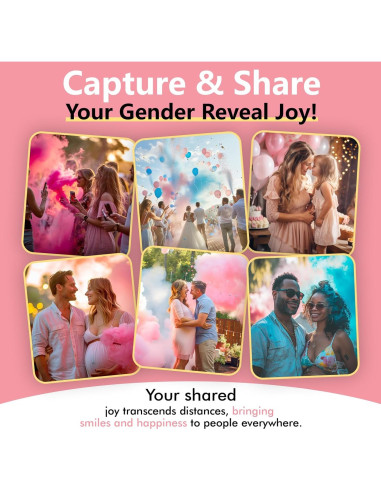 Cañón de Confeti Revelación de Género - 4 Poppers Rosa
