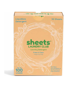 Hojas de Detergente Ecológicas Sheets Laundry Club - 50 Unidades