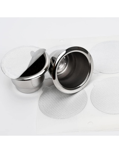 Cápsulas de Café Reutilizables PHMEZLF 2 Tazas + 100 Tapas