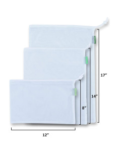 Conjunto de 9 Bolsas de Malla Reutilizables Earthwise Ecológicas 2