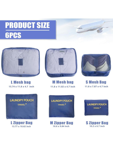 Set de 12 Cubos de Empaque INVODA para Viaje - Organizador Liviano