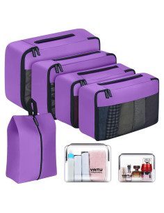 YAMIU Set de Cubos de Empaque 7 Piezas Nylon Púrpura