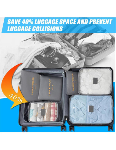 Set de 12 Cubos de Empaque INVODA para Viaje - Organizador Liviano