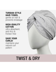 Toalla de Cabello de Algodón Conair Ultra-Absorbente 17.8x12.7cm 2