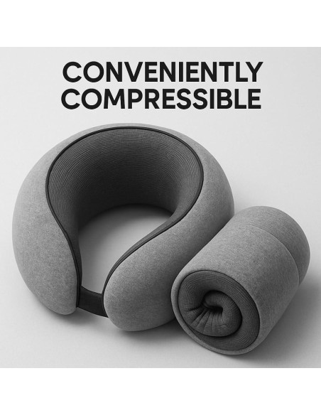 Almohada de Cuello Genérica M1 Espuma Viscoelástica Gris Claro