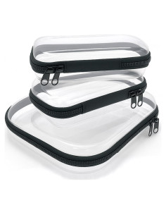 Paquete de 3 Bolsas de Aseo Transparentes Prylenza 19.5-25.4 cm