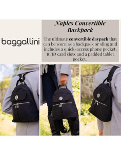 Mochila Convertible Baggallini Nápoles - Bandolera Nylon 30.5x27.9cm 2